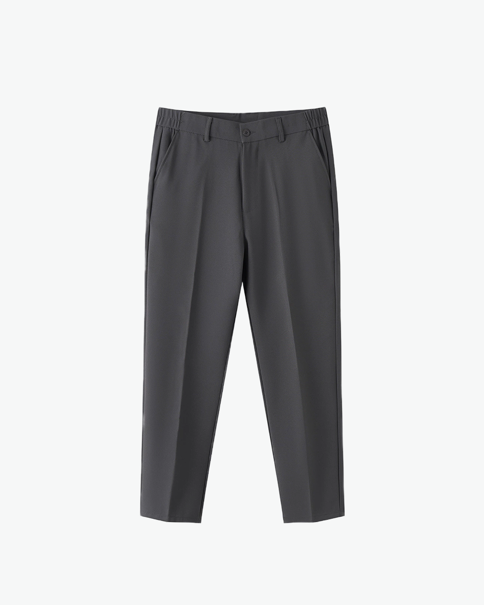 Charcoal tailored tapered trousers by Kingsley & Co